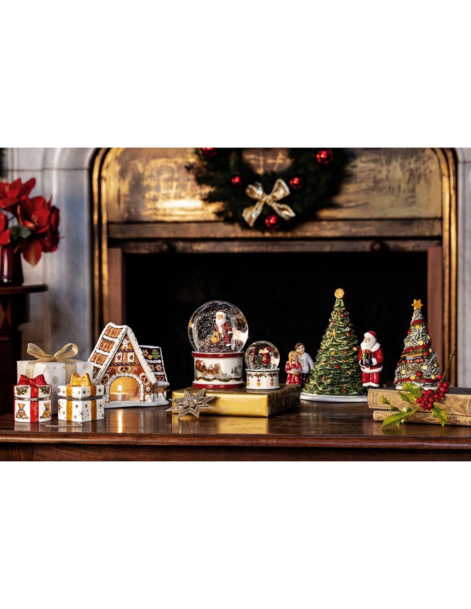 Figura decorativa de casa de jengibre de porcelana