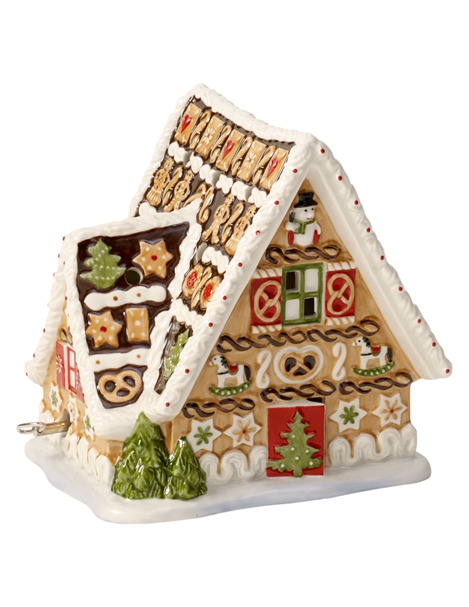 Figura decorativa de casa de jengibre de porcelana