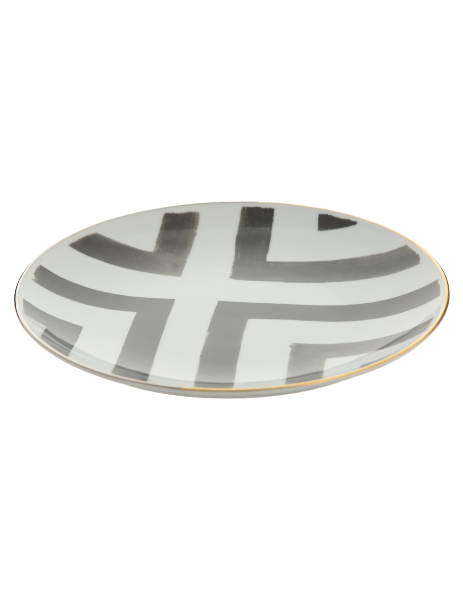 Plato postre Sol y Sombra de porcelana