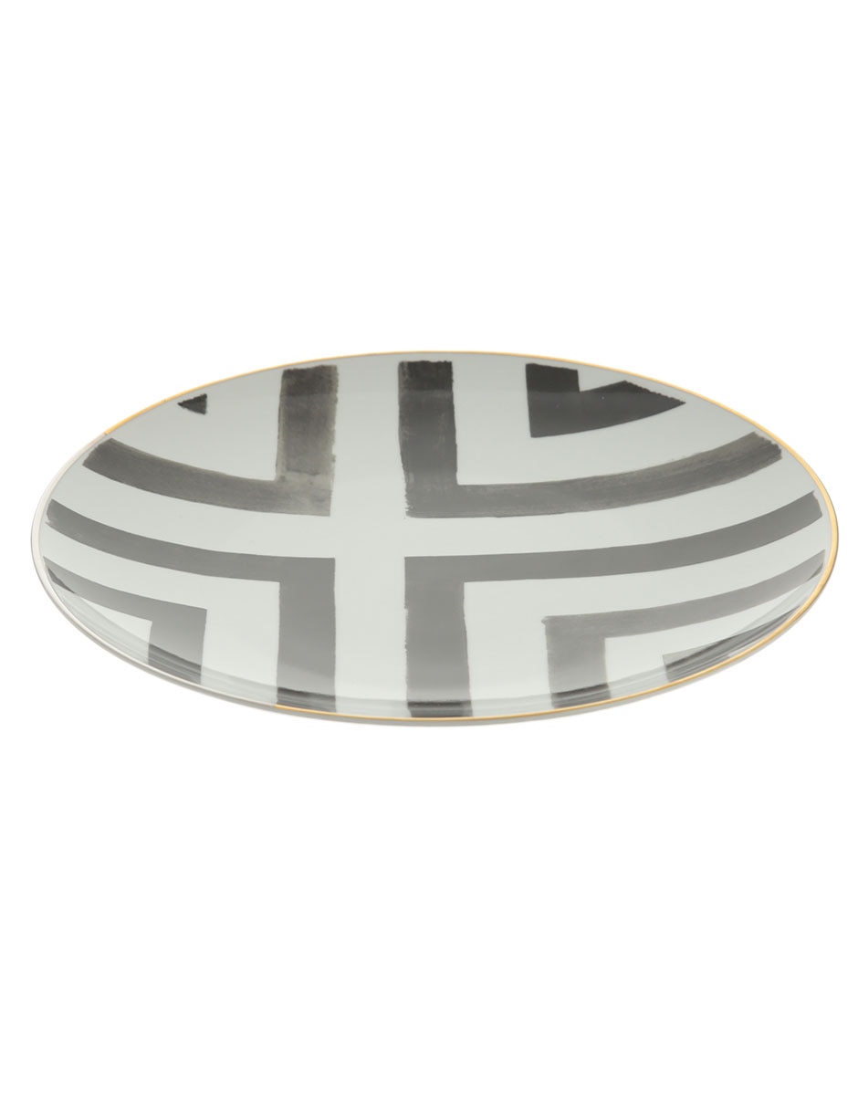 Plato trinche Sol y Sombra de porcelana