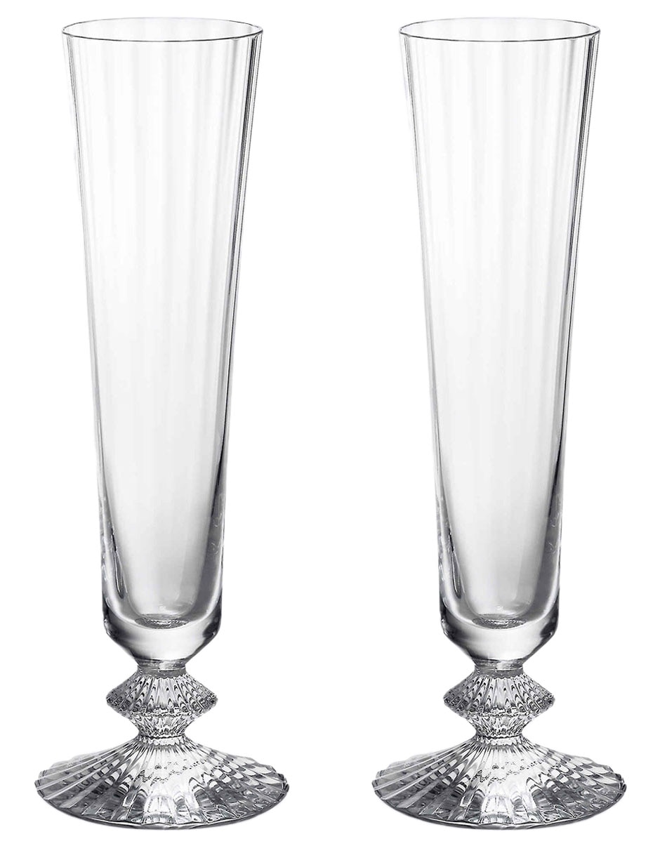 Set de copas para champán de cristal