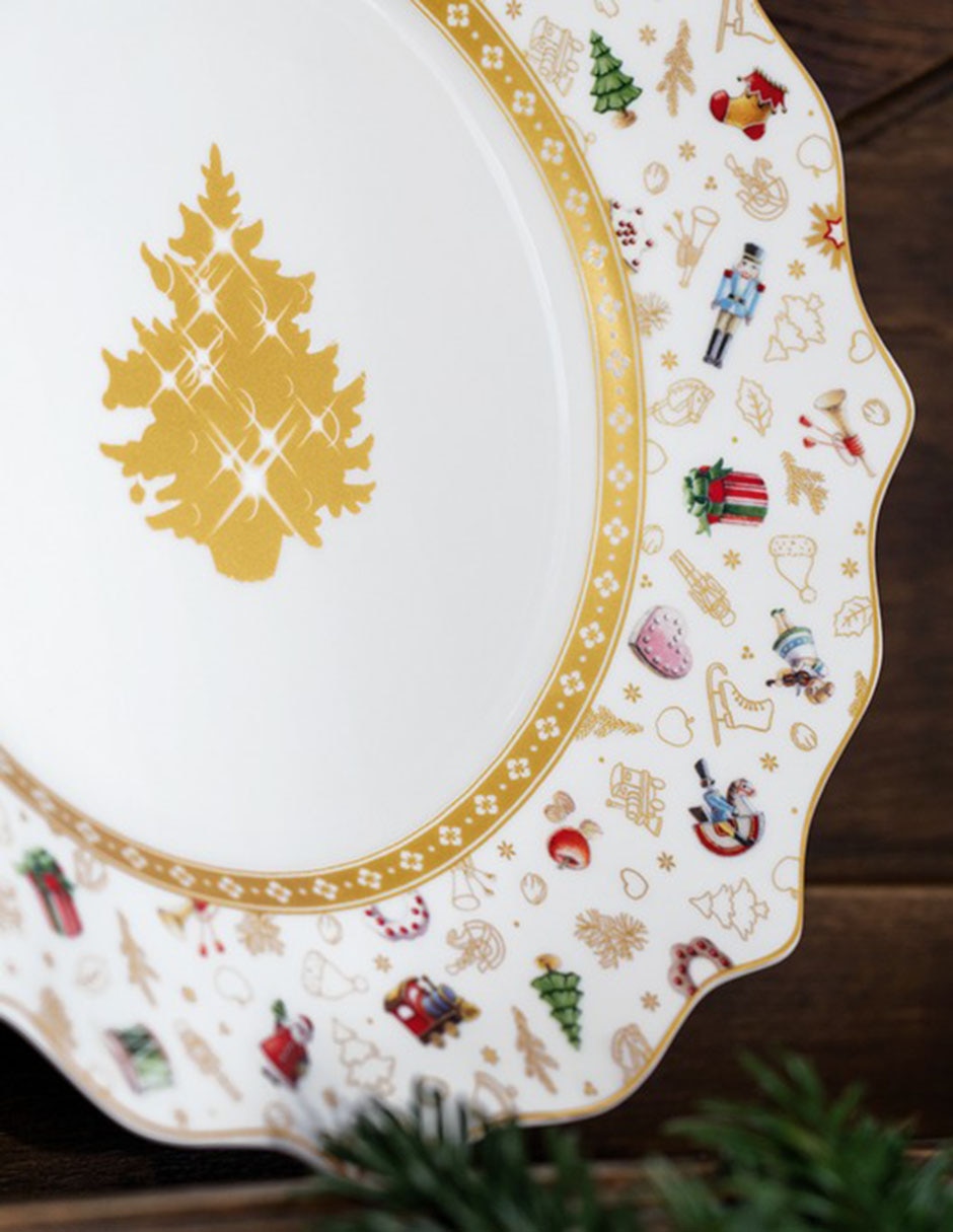 Plato postre navideño de porcelana 4