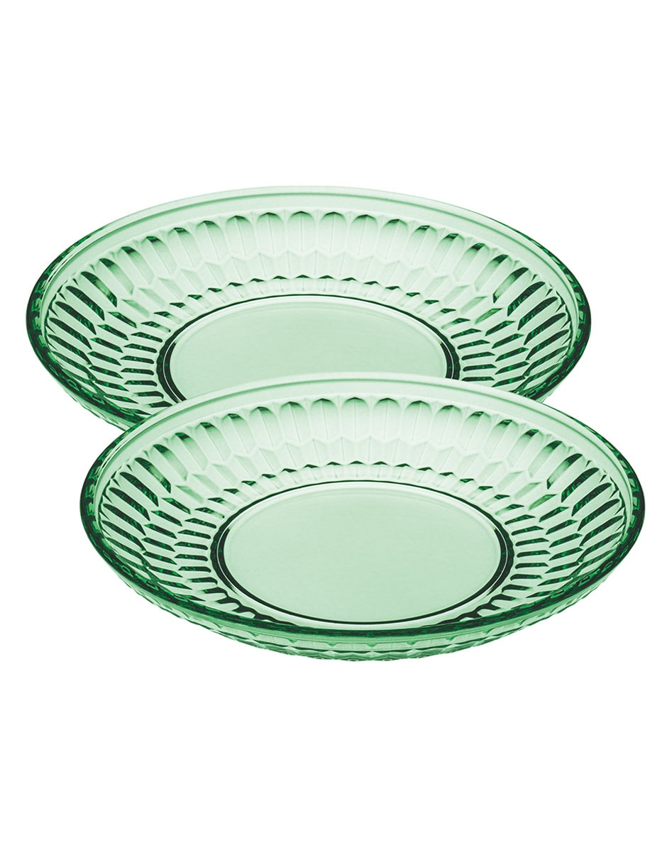 Plato postre de cristal 2 piezas