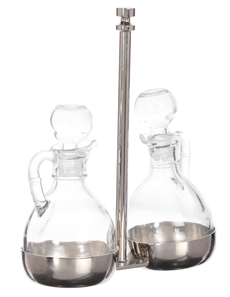 Set de aceitera y vinagrera de vidrio 2