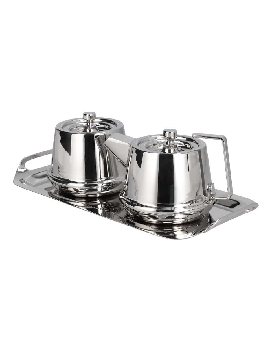 Set de tazas con tapa Niquelado Clasico 3 piezas