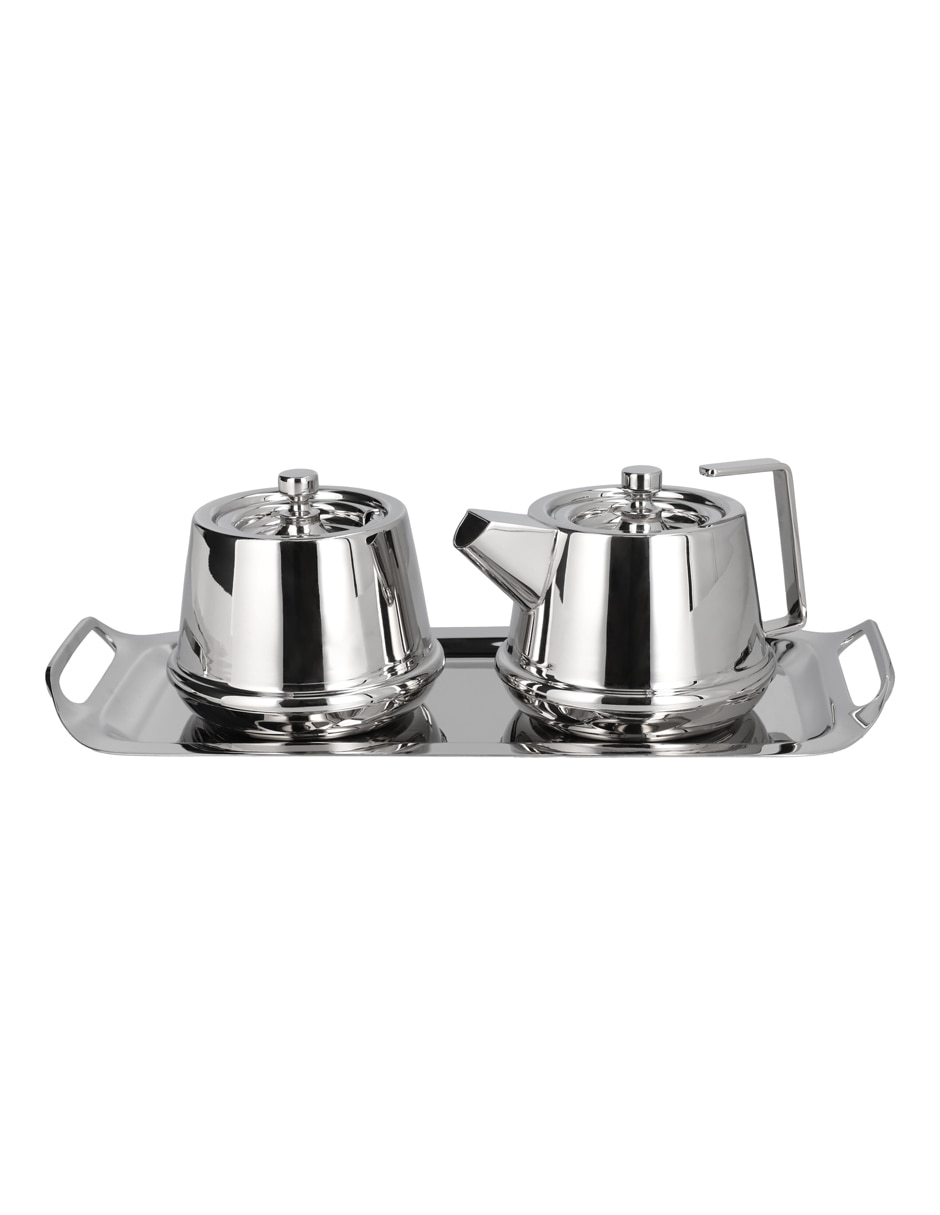 Set de tazas con tapa Niquelado Clasico 3 piezas 3