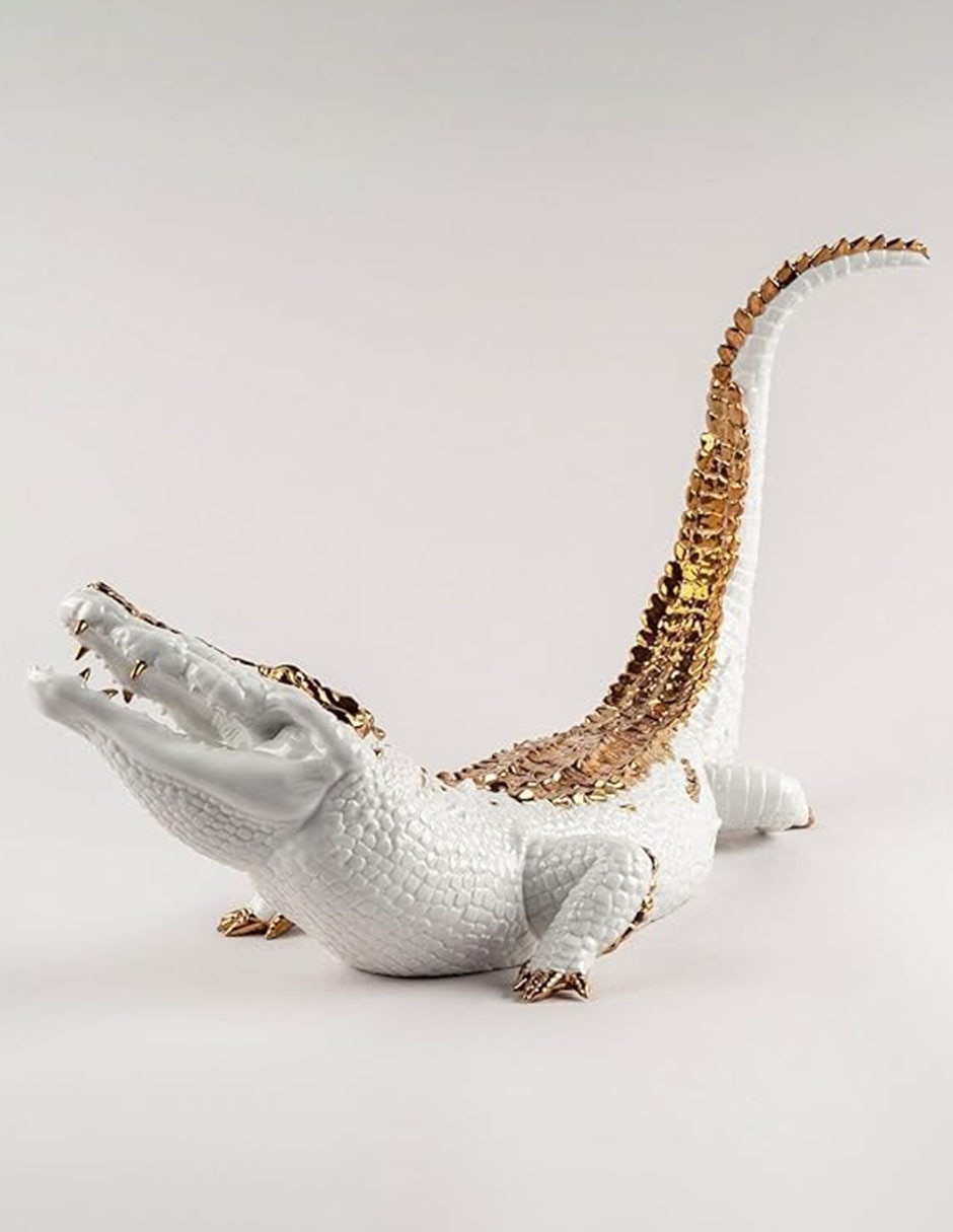 Escultura Cocodrilo blanco
