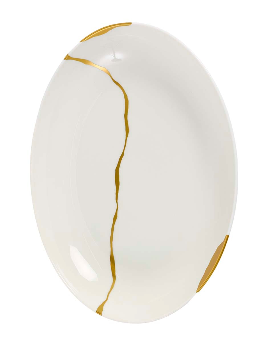 Plato hondo Kintsugi de porcelana 2