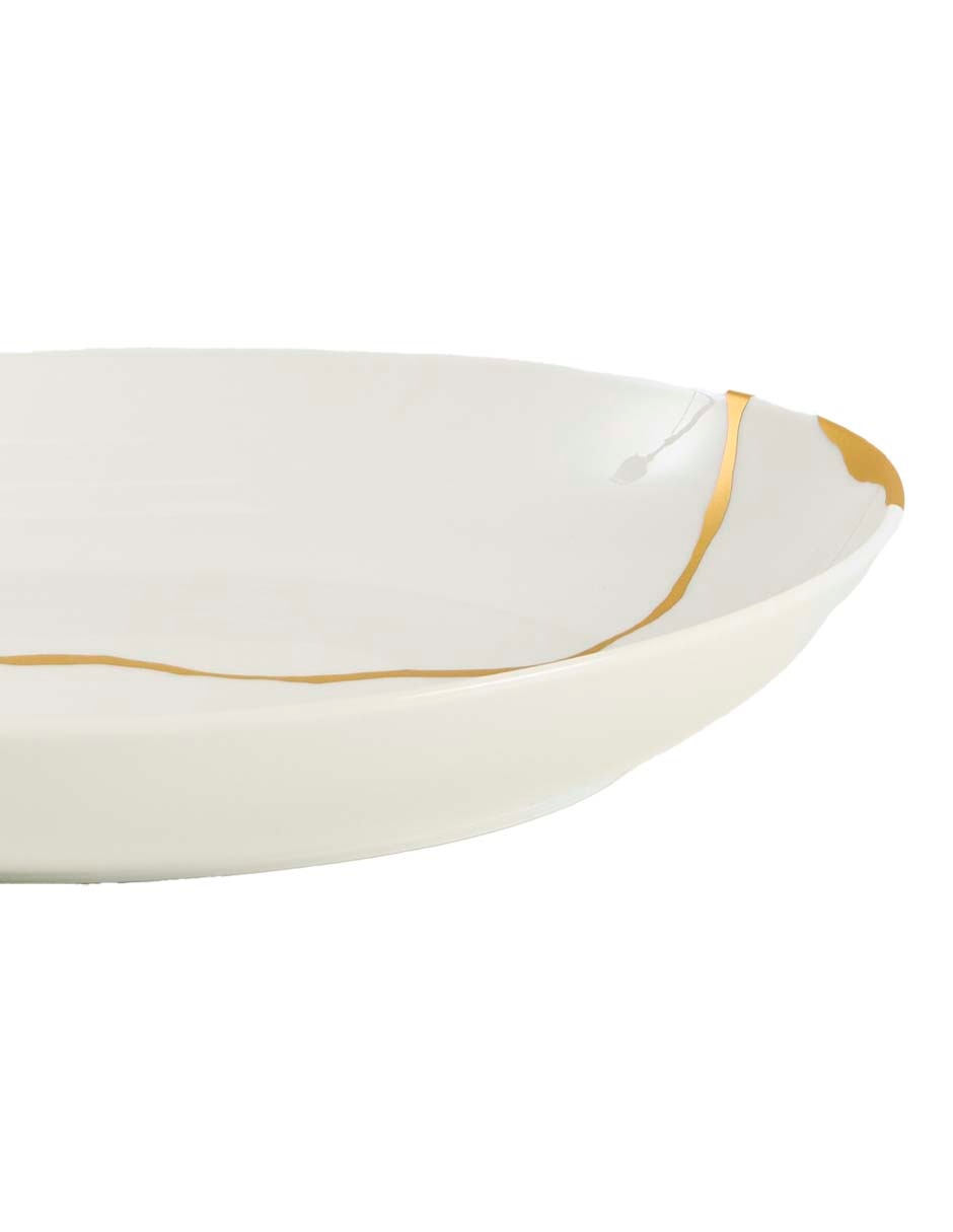 Plato hondo Kintsugi de porcelana 3
