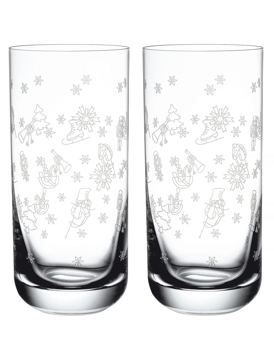 Vaso navideño highball Toy¨s Delight de cristal con 2 piezas