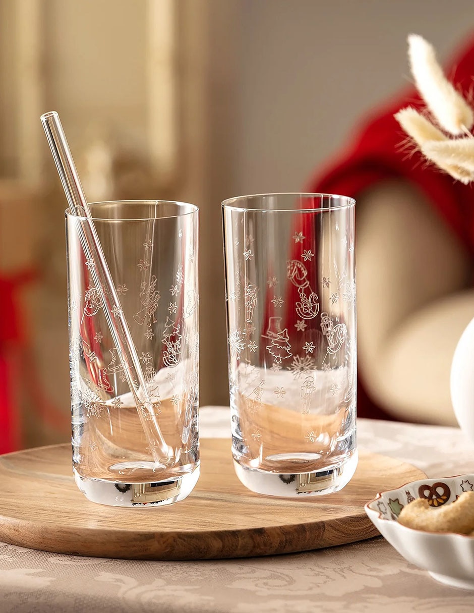 Vaso navideño highball Toy¨s Delight de cristal con 2 piezas 2
