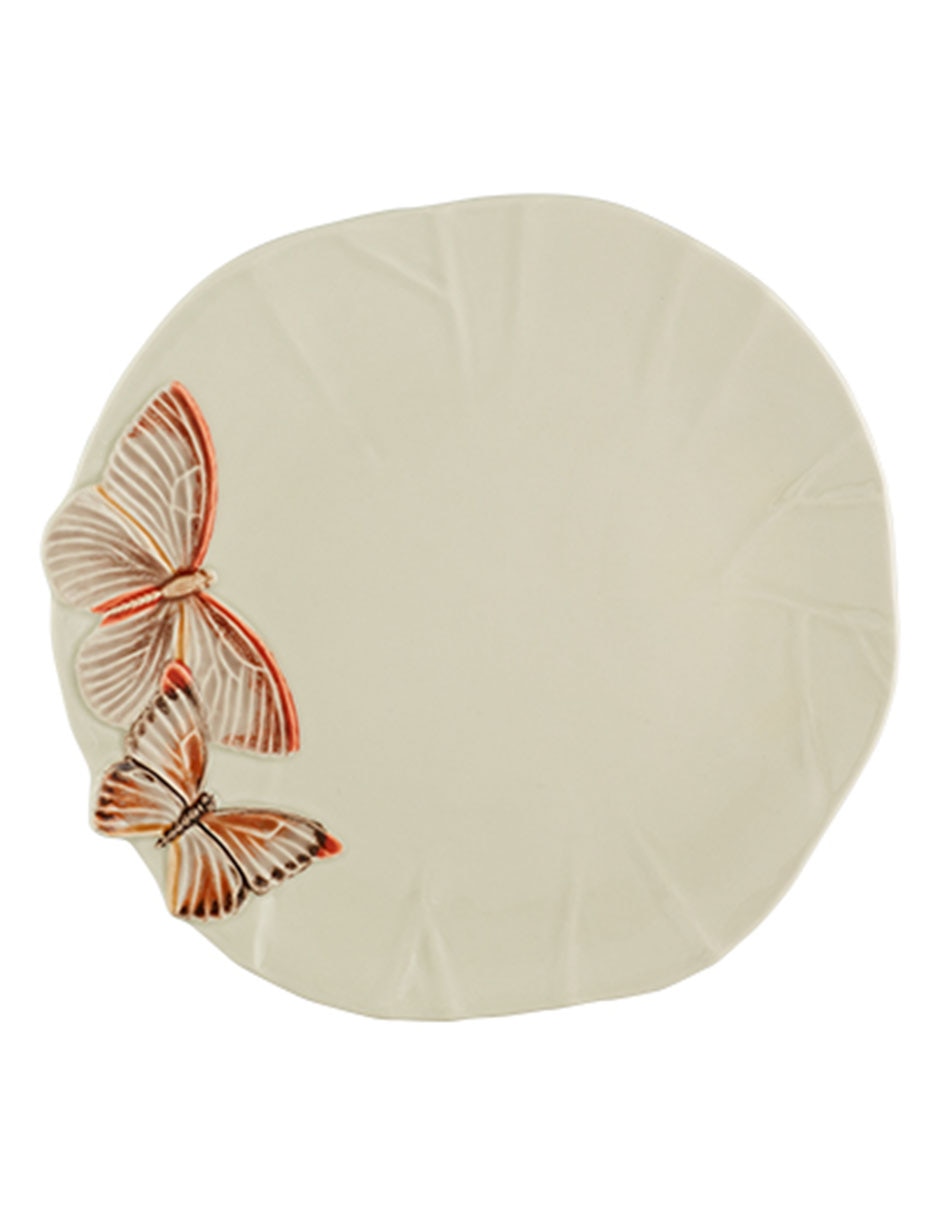 Plato trinche Cloudy Butterflies de loza
