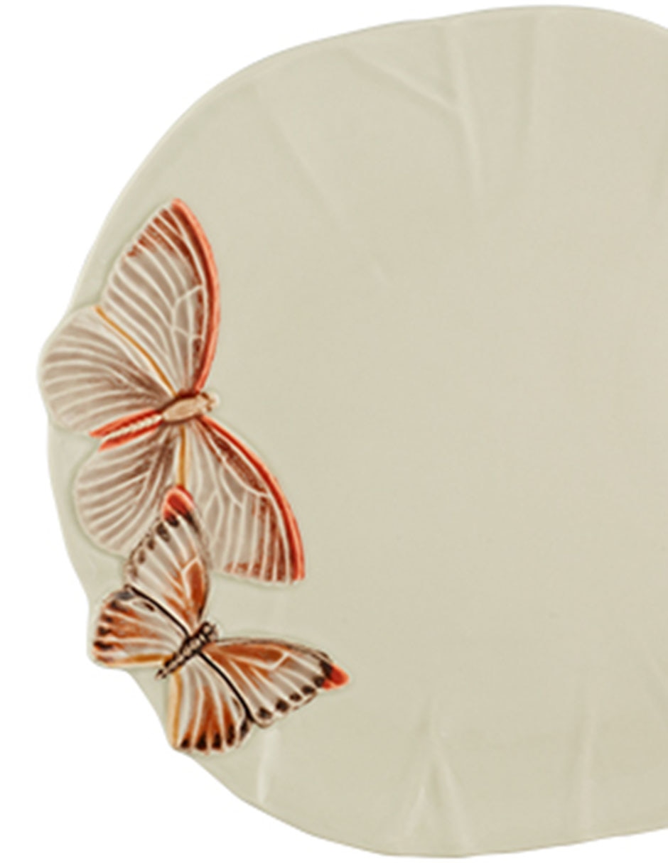 Plato trinche Cloudy Butterflies de loza 3
