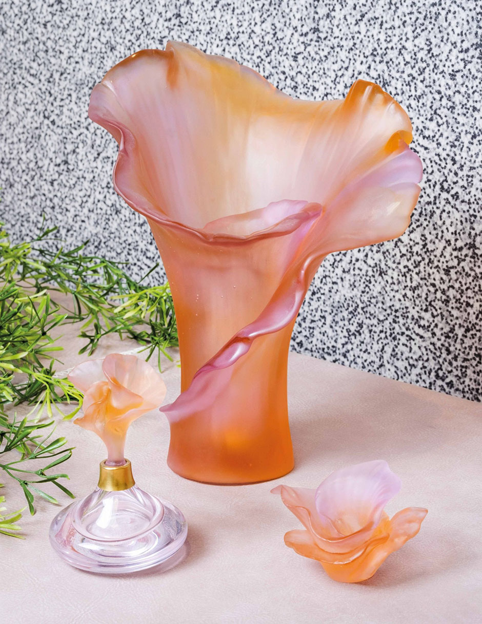 Florero Arum Rose de cristal 2
