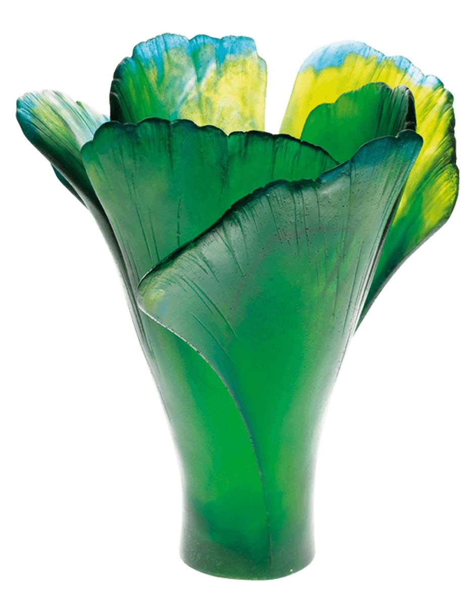 Florero Ginkgo de cristal