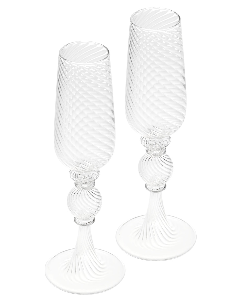Set de copas para champán Tourbillon de cristal Set de copas para champán Tourbillon de cristal