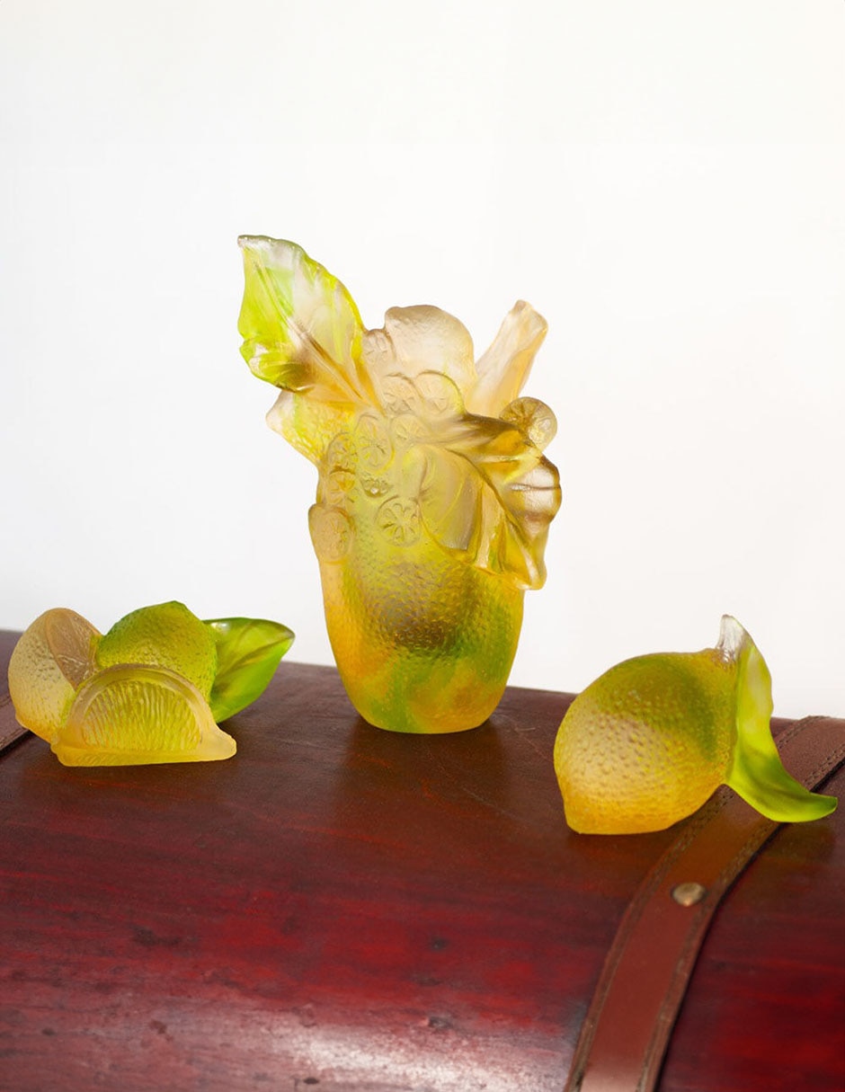 Figura decorativa de limón Citrus de cristal 2