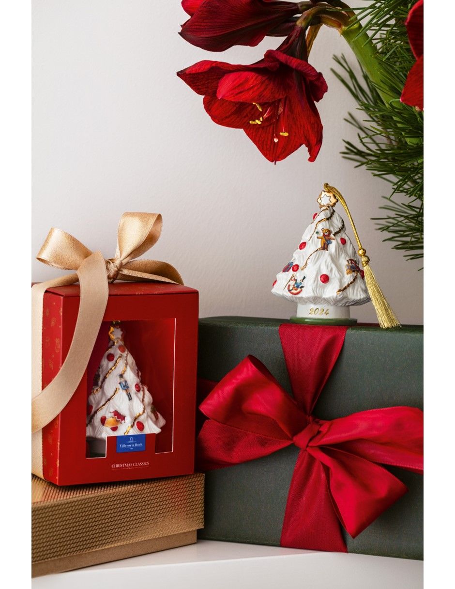 Figura decorativa de árbol navidad Christmas Classics de porcelana