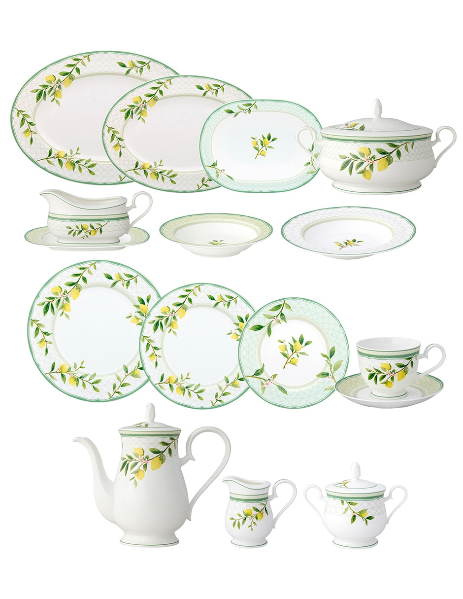 Vajilla cerrada Sorrento Breeze de porcelana para 12 personas