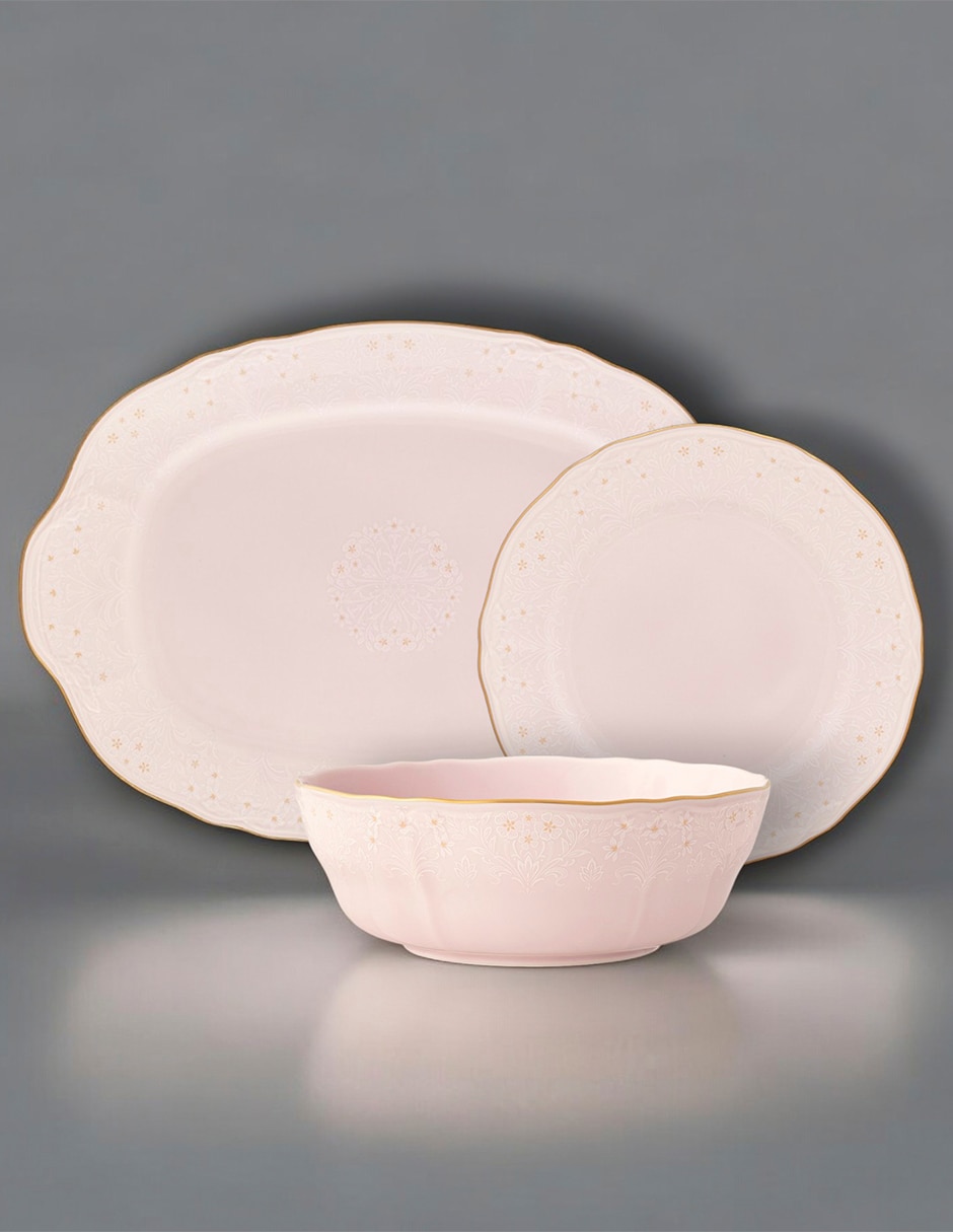 Vajilla cerrada Rose Bouquet de porcelana para 12 personas 4