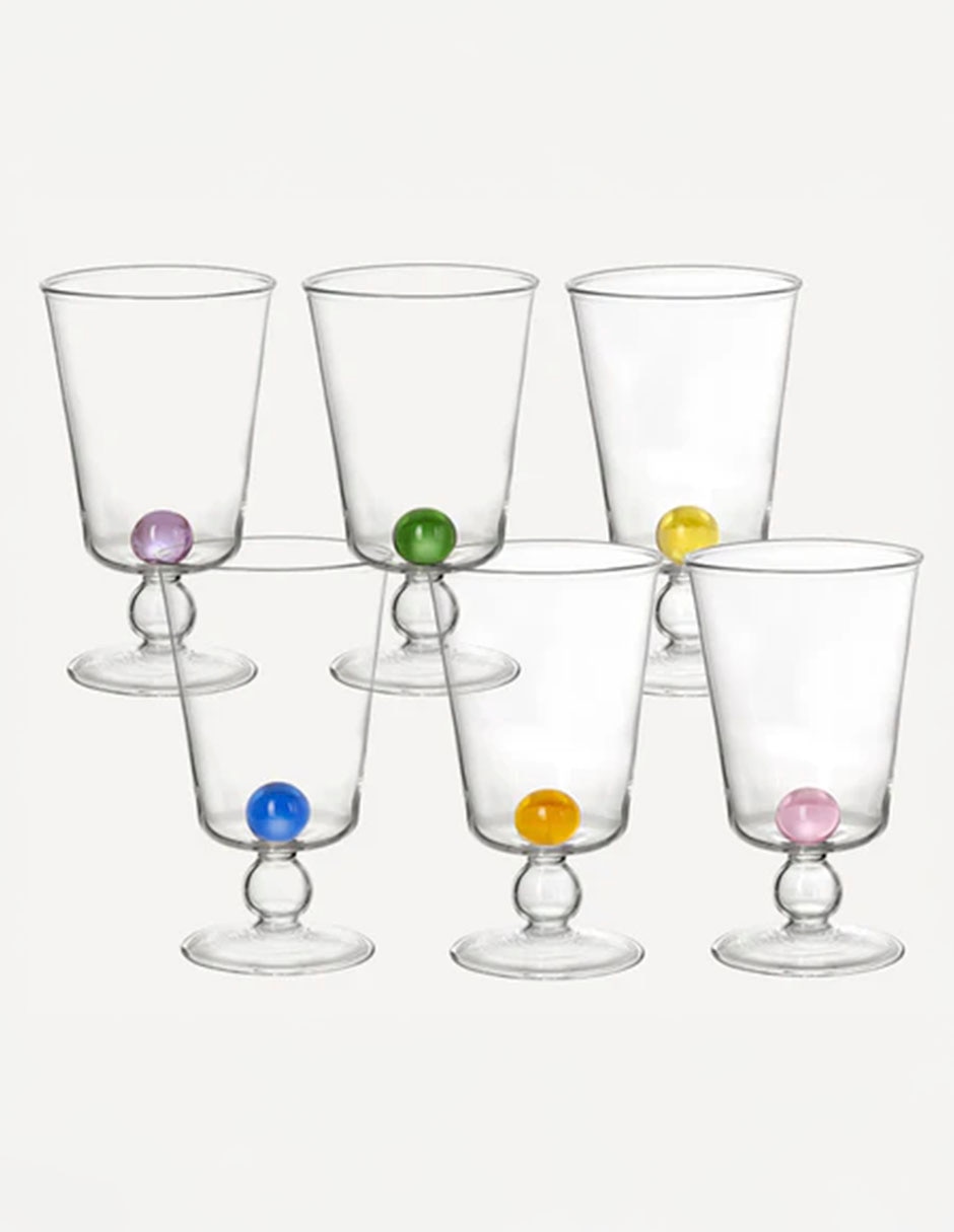 Set de copas para agua India Mahdavi de cristal 6 piezas