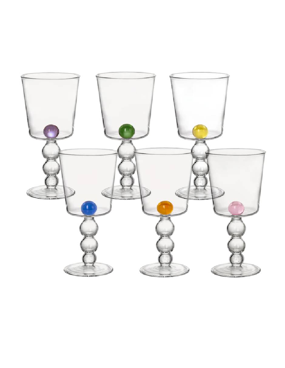 Set de copas para agua India Mahdavi de vidrio 6 piezas