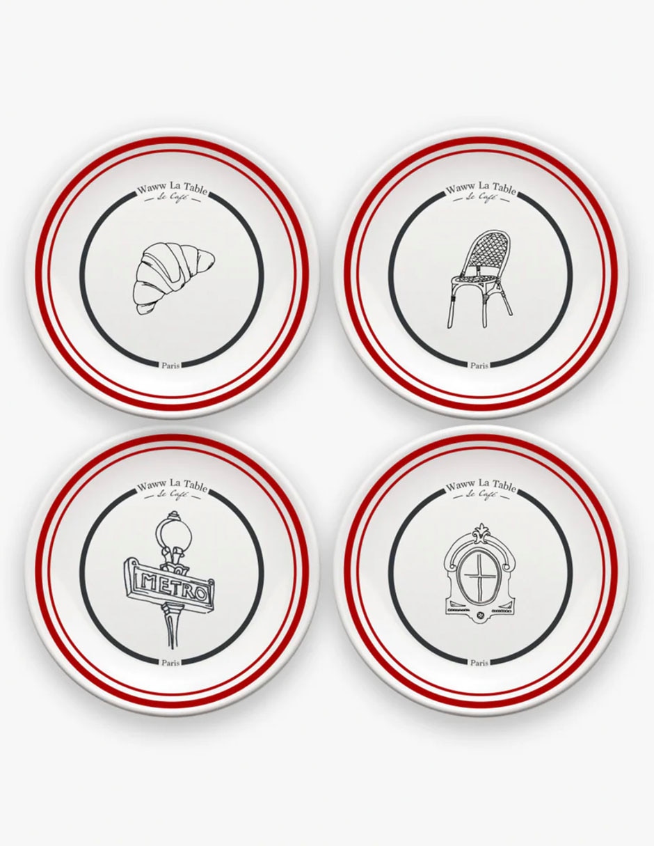 Set platos Paris Paris de porcelana 4 piezas Set platos Paris Paris de porcelana 4 piezas