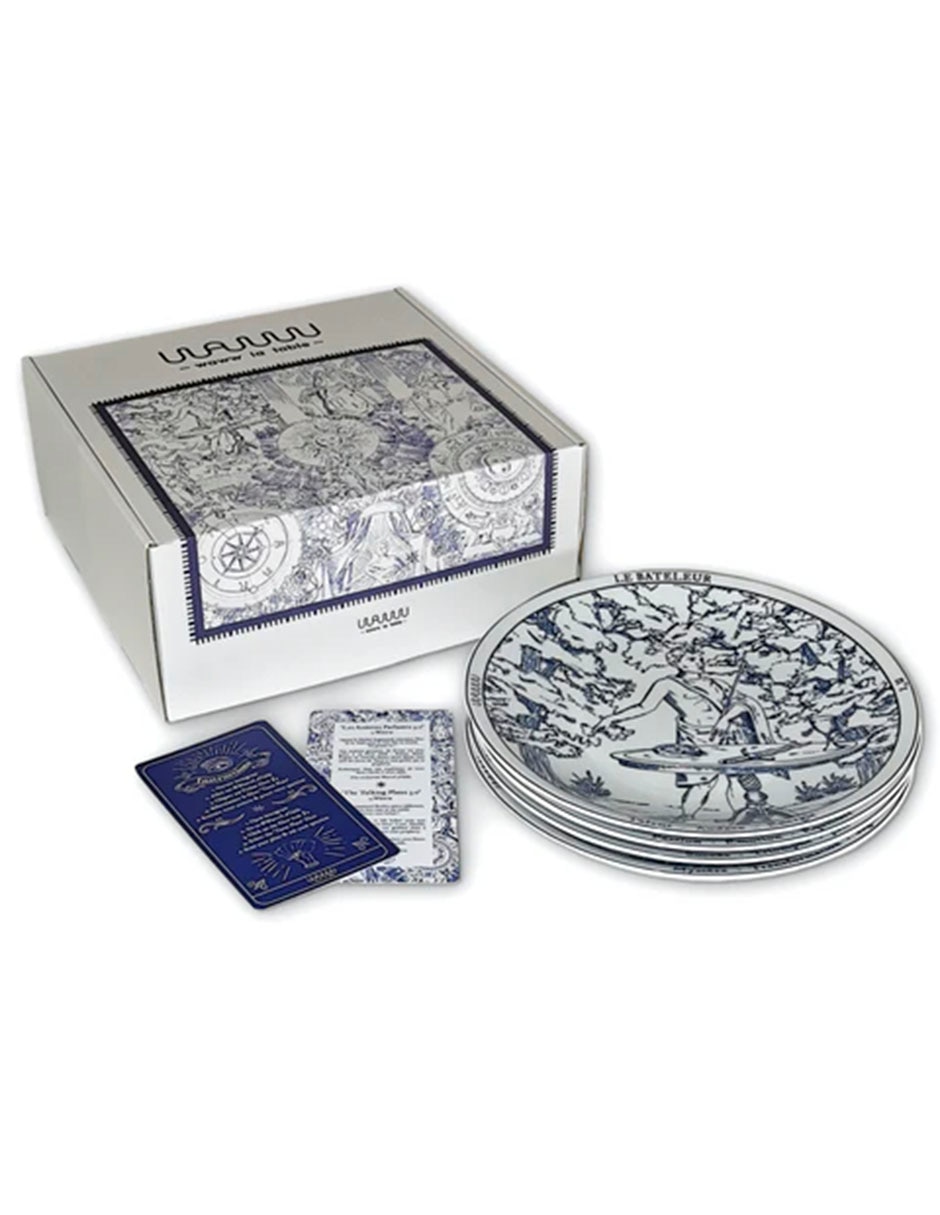 Set platos trinche Tarot de porcelana 4 piezas Set platos trinche Tarot de porcelana 4 piezas
