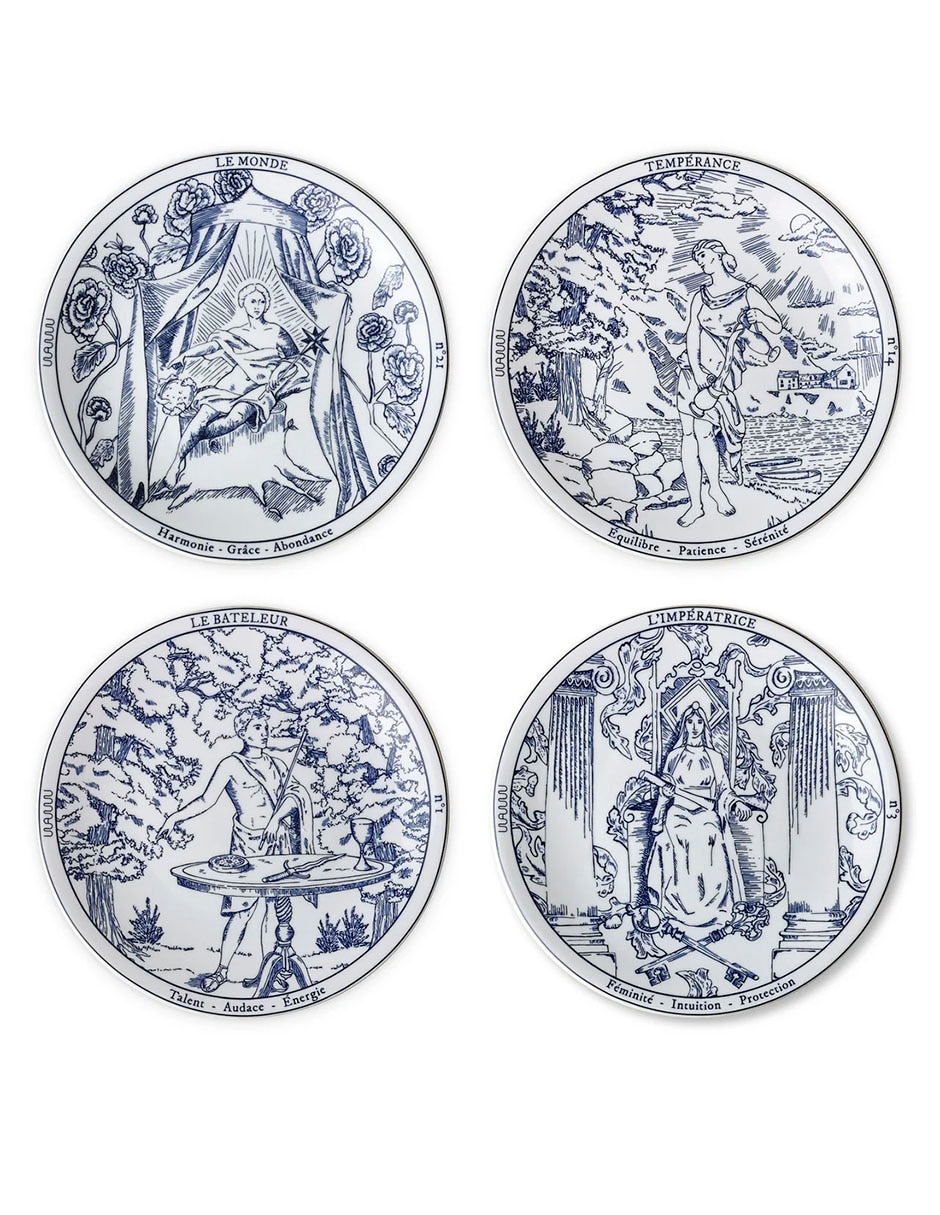 Set platos trinche Tarot de porcelana 4 piezas 2
