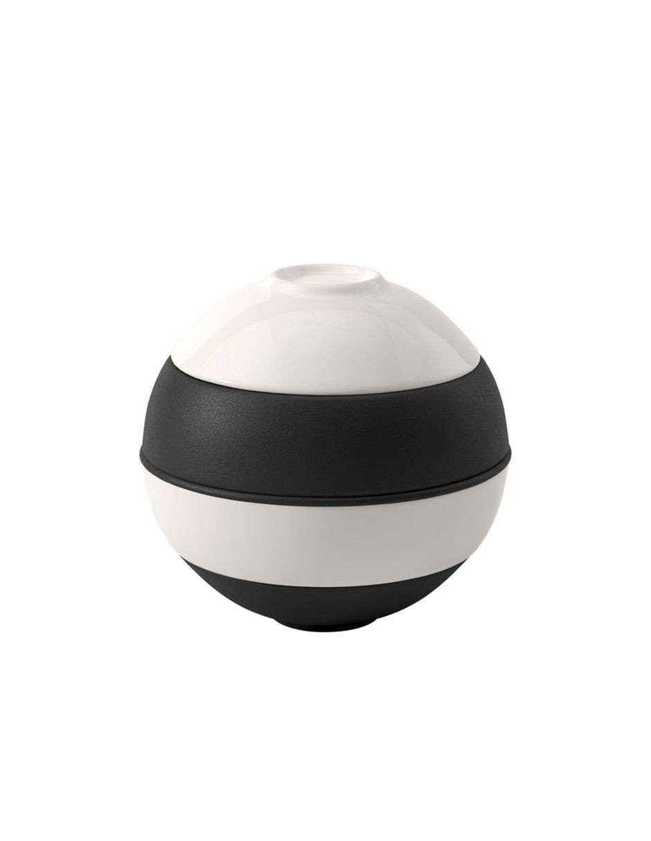 Set botaneros Iconic La Petit Boule Black and White de porcelana 5 piezas