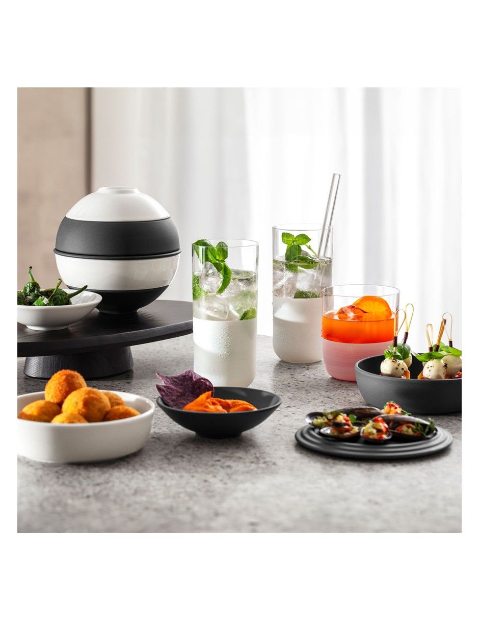 Set botaneros Iconic La Petit Boule Black and White de porcelana 5 piezas 3