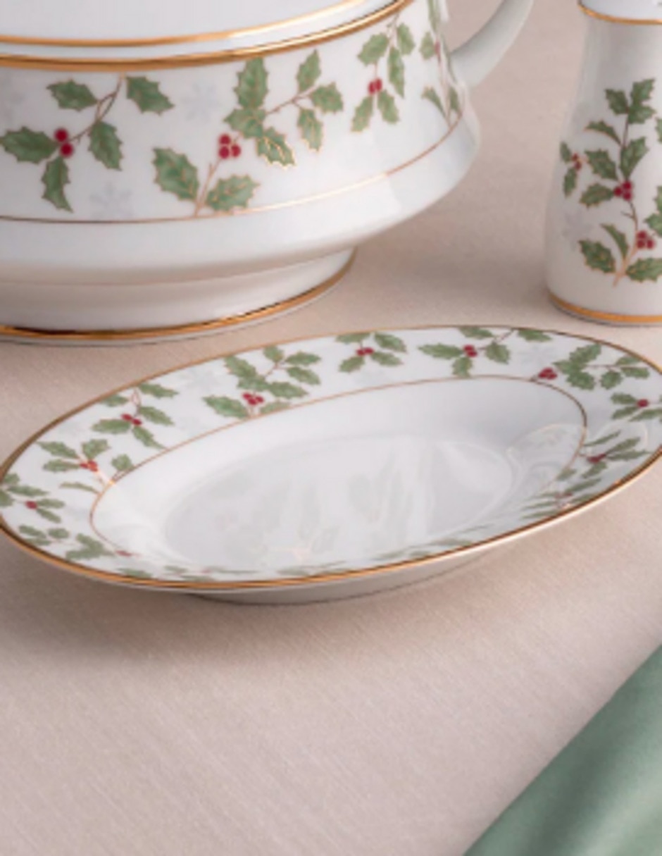 Mantequillero Holly and Berry de porcelana 4