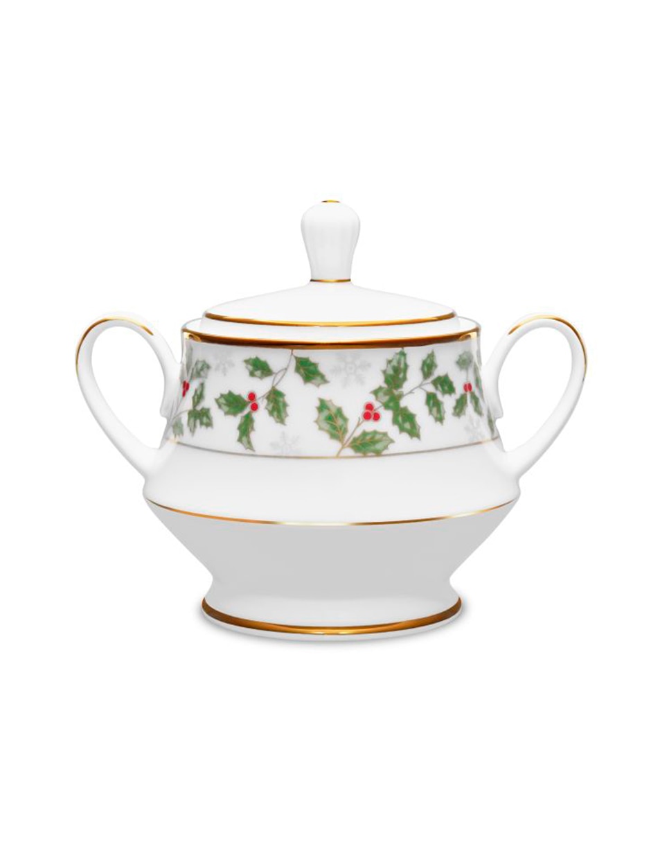 Azucarera Holly and Berry de porcelana