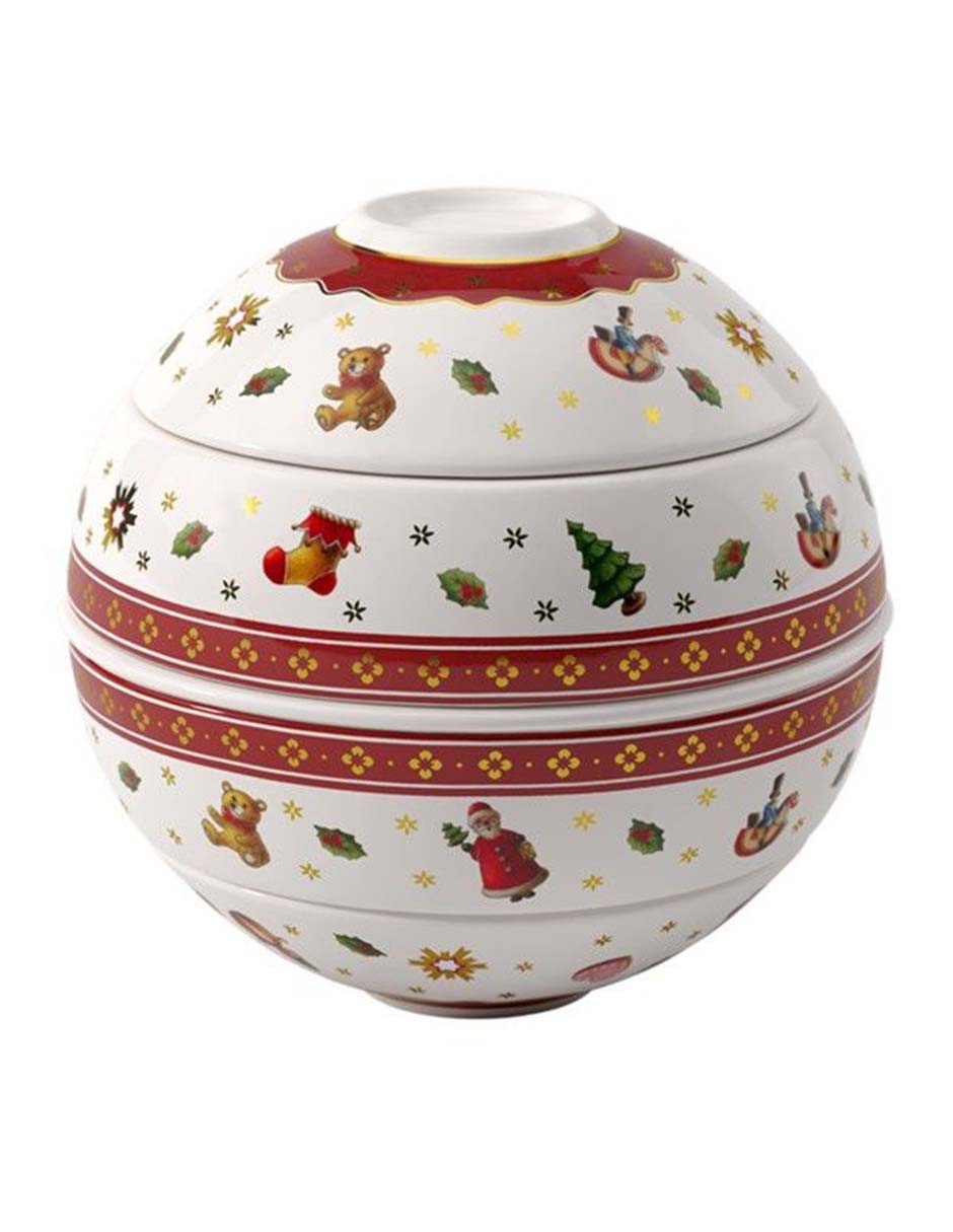 Set platos navideños Toy's Delight de porcelana 5 piezas