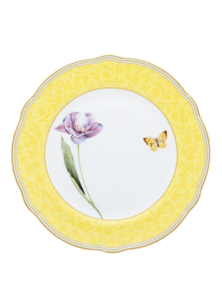 Plato ensalada HARVEST DREAM AMARILLO de porcelana