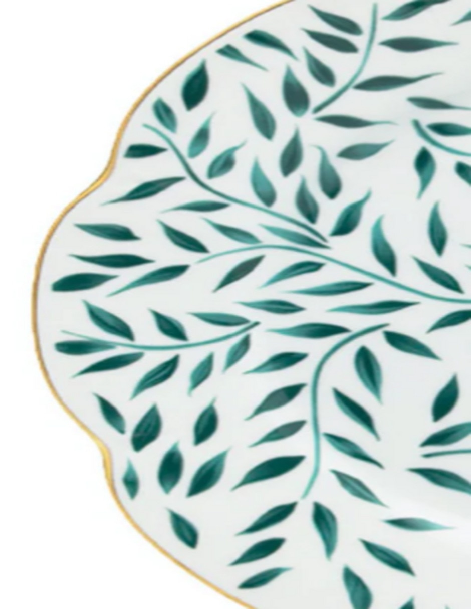 Plato ensalada Olivier Green de porcelana 2