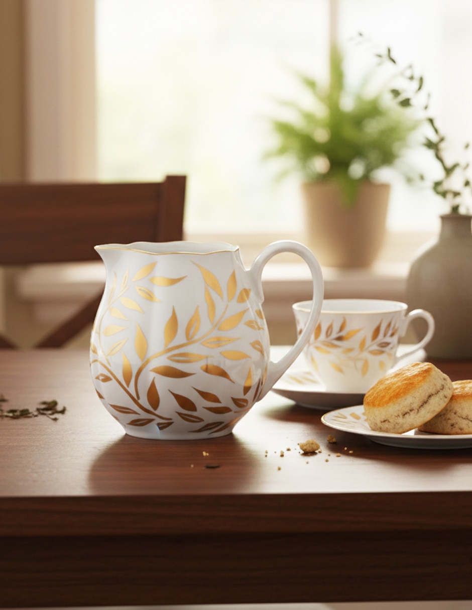 Cremera Olivier Gold de porcelana 3