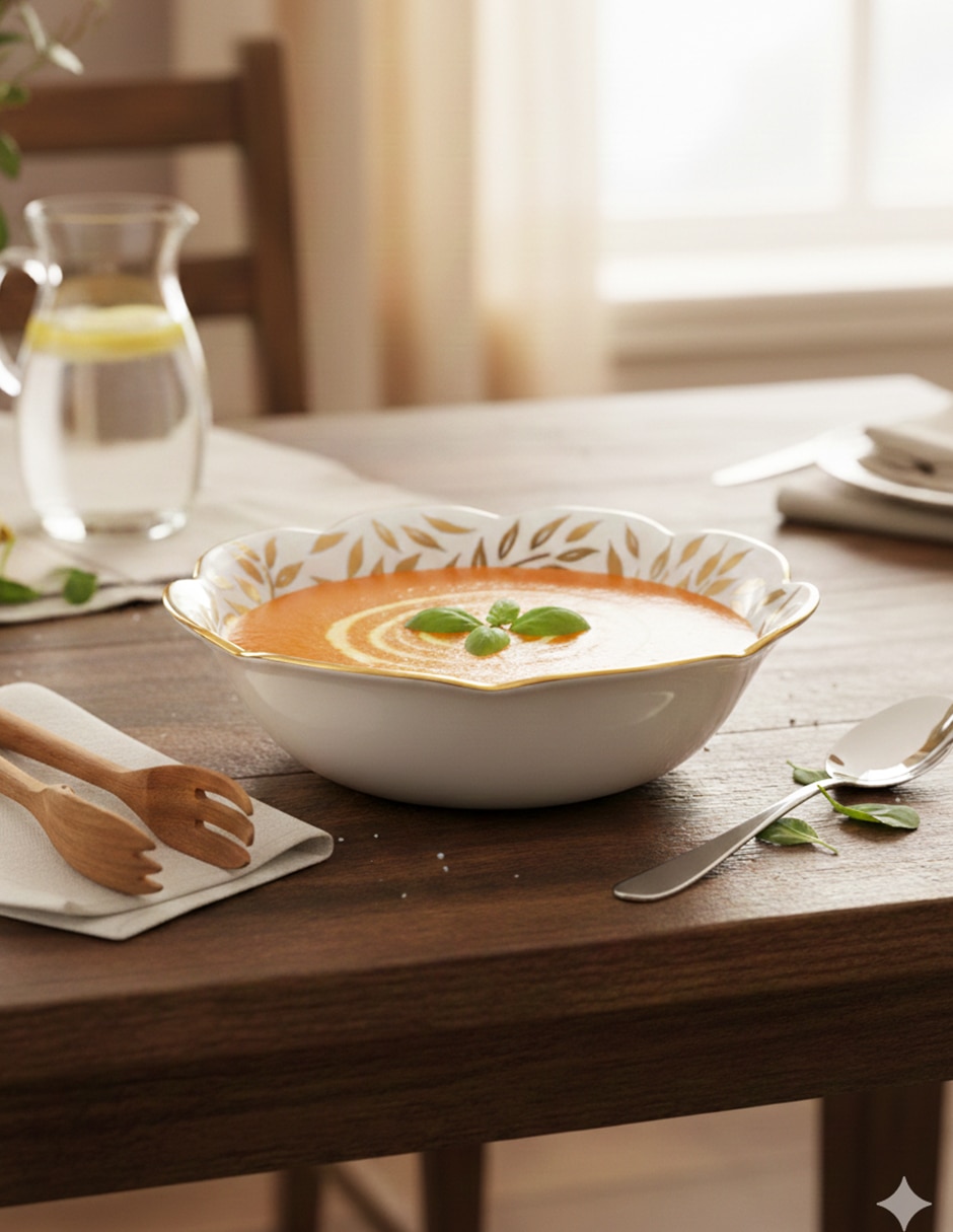 Plato sopa Olivier Gold de porcelana 2