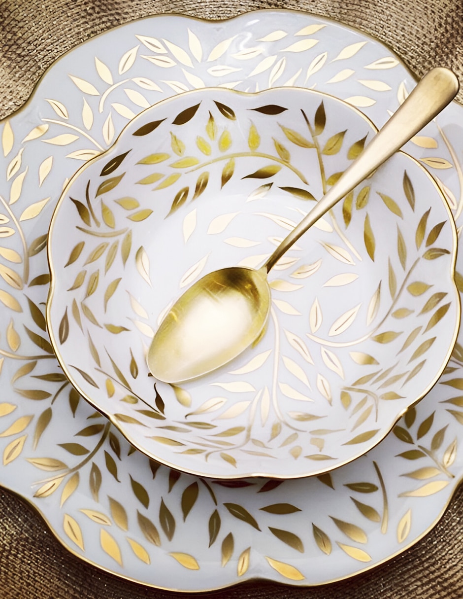 Plato sopa Olivier Gold de porcelana 3