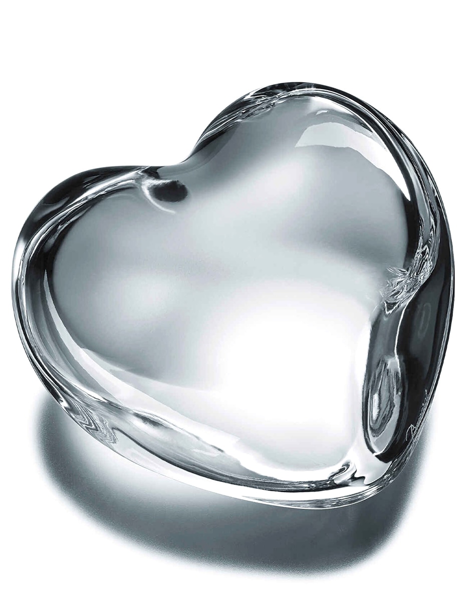 Figura decorativa de corazón de cristal