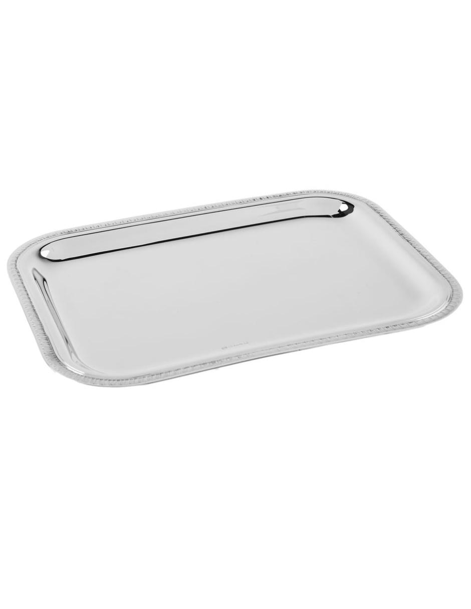 Bandeja multiusos de metal plateado 1